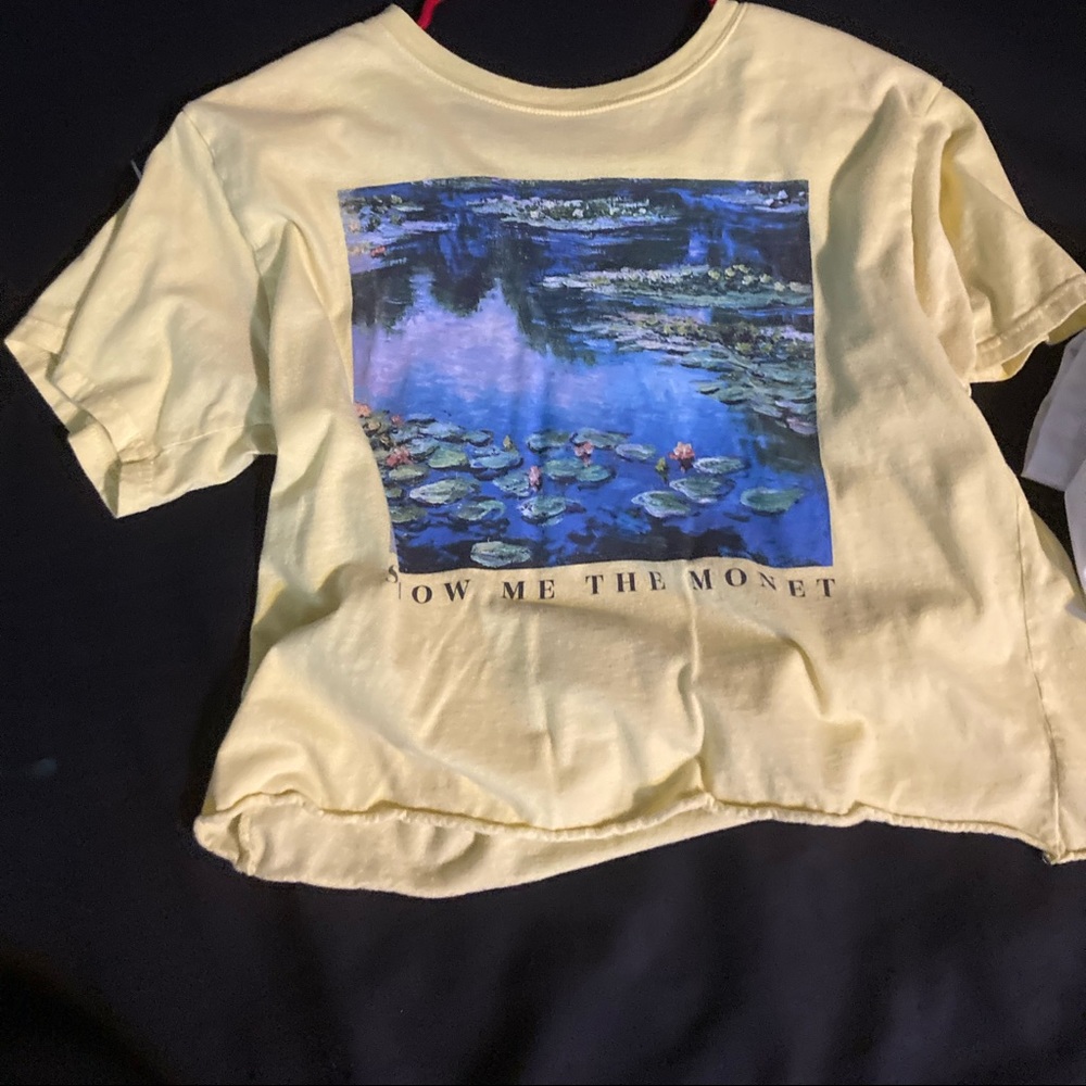 Yellow “show me the monet” short sleeved shirt size large